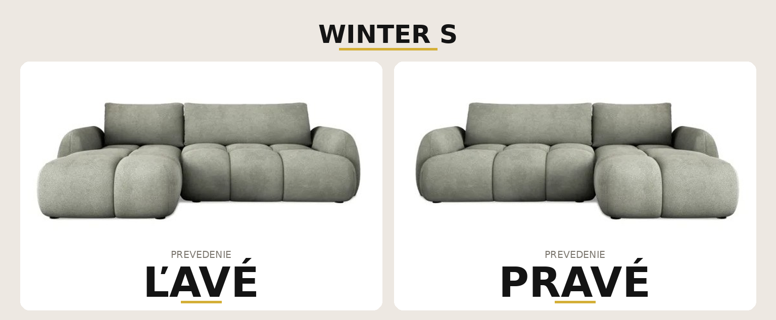 Sedacia súprava WINTER S – ľavé a pravé prevedenie